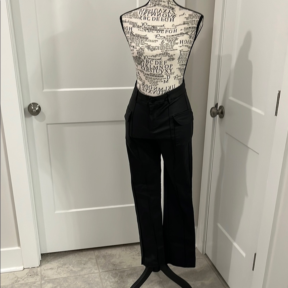 Classic Black Faux Leather Women's Pants